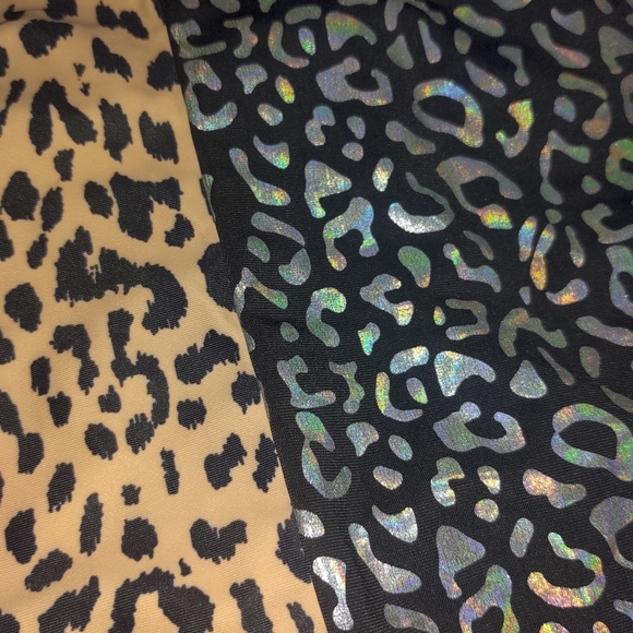 Holographic and Natural Leopard Plunge One-Piece: 0XL - Picture 5 of 6